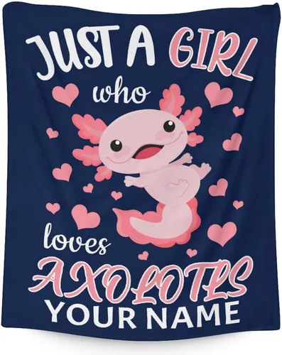 Vista 7 de Axolotl - Manta de regalo – 30 x 40 pulgadas, bonita manta de ajolote para mujeres y niñas, franela azul, suave, cálida y acogedora para sofá