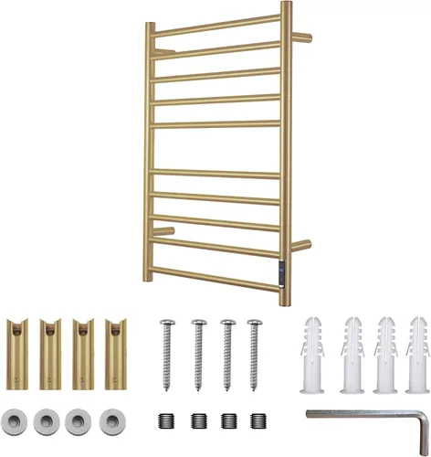 Vista 7 de Toalleros térmicos para baño, calentadores eléctricos de toallas para montar en la pared con temporizador y control de temperatura, calentador