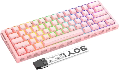 Vista 8 de BOYI H60Pro Magnetic Switch Gaming Keyboard,60% Hollow Aluminum Hall Effect Rapid Trigger Hot-Swap 8K Polling Rate 0.01mm RT RGB Wired Mechanical