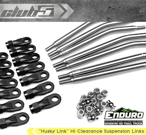 Vista 6 de 5 inHusky Link Hi-Clearance - Enlaces de suspensión para Element Enduro Sendero HD, color plateado