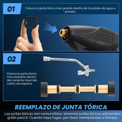 Vista 5 de Accesorio de Conector Dual de Cañón de Espuma Saker para Kit de Lavadora a Presión, con Cañón de Espuma de Conector Dual, Pistola de Lavadora a