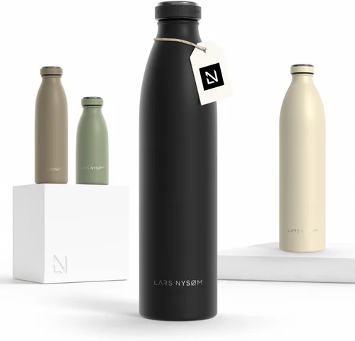 Vista 109 de LARS NYSØM Botella de agua aislada de acero inoxidable de 12 onzas, 17 onzas, 25 onzas, 34 onzas, 51 onzas, frasco térmico aislado para bebidas