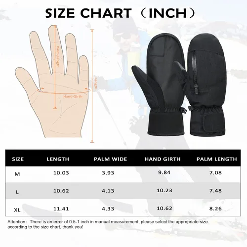 Vista 6 de Century Star Guantes de esquí para hombres y mujeres, guantes de snowboard para pantalla táctil, guantes de nieve impermeables para motos de nieve