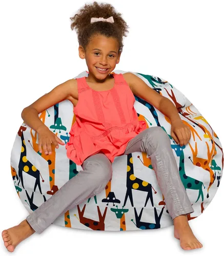 Vista 55 de Posh Beanbags - Sillón puff XL, 48 pulgadas, tela de lona para colorear - Mundo divertido Azul Rey Sólido