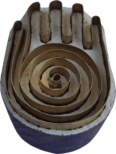 Vista 4 de Royal Kraft Sellos de madera de latón para impresión en bloques en arcilla, cerámica, tela BHItag003