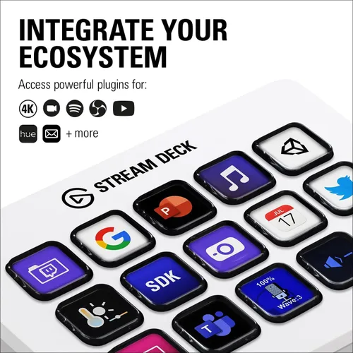 Vista 6 de Elgato Stream Deck MK2 Controlador de estudio 15 teclas macro activación de acciones en aplicaciones y software como OBS Twitch YouTube y más