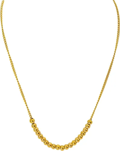 Vista 2 de MCStarz Juego de pulseras y collares de cuentas de bola de oro de 0.197in para mujer y hombre