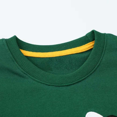 Vista 2 de Sudaderas para niños pequeños, de algodón, de manga larga, cuello redondo, sin botones, con estampado de dibujos animados, 2-7T