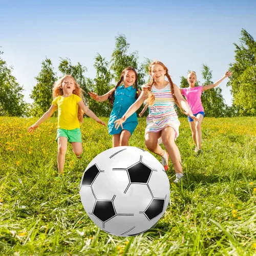 Vista 6 de Pelota de fútbol inflable gigante de 27 pulgadas, pelotas de playa grandes a granel, juguetes de piscina, juguetes de playa, decoración de fiesta