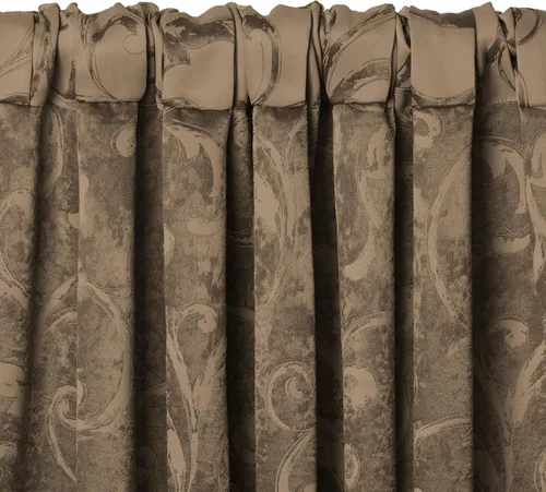 Vista 58 de Elrene Home Fashions Cenefa Opaca Jacquard Scroll Mia, 52" x 19" (1 Cenefa), Dorado