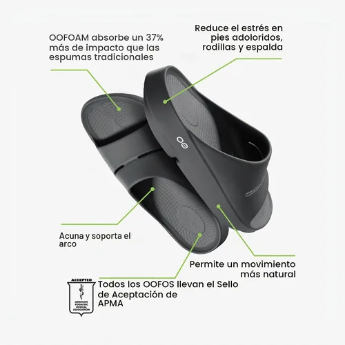 Vista 6 de OOFOS OOahh Recovery Slide - Women’s and Men’s Negro