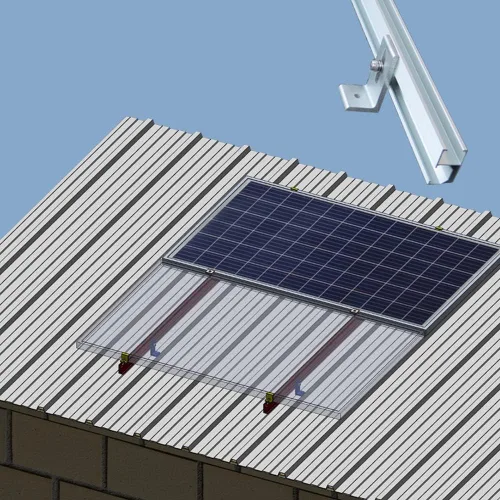 Vista 6 de Kit de soporte de montaje de techo de panel solar para techo de estaño inclinado inclinado