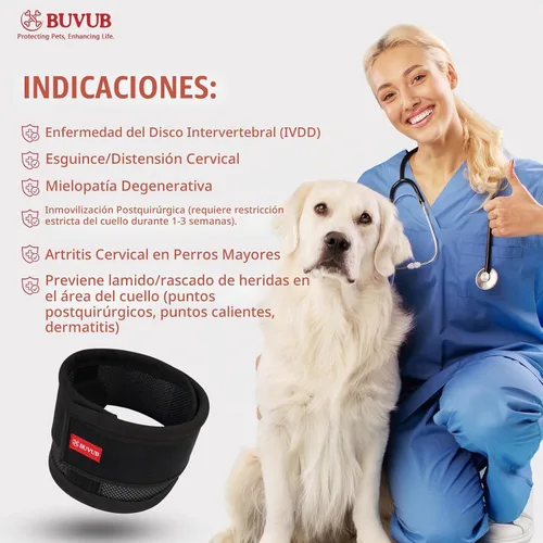 Vista 5 de Soporte ajustable para el cuello del perro para aliviar el dolor de cuello y lesiones, collar de apoyo suave y cómodo para perros