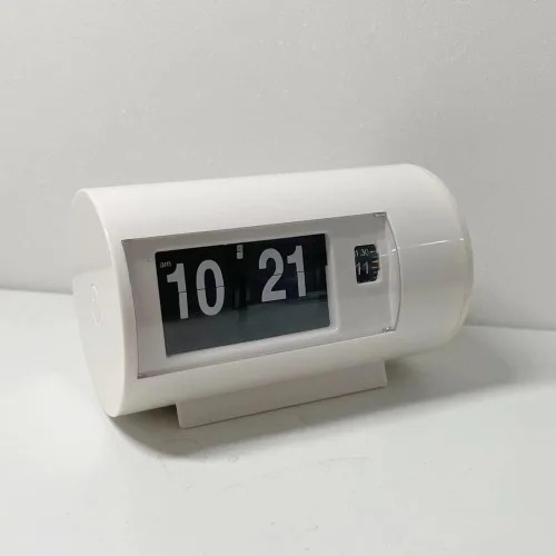 Vista 5 de BHning Reloj de mesa retro Reloj automático Flip 12 Horas AM/PM Formato Pantalla Reloj Reloj de escritorio Flip Page Turning Relojes (blanco)