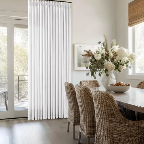 Vista 32 de TWODRAPES Cortinas de Lino Plisadas con Pinza Beige Blancas de 54 Pulgadas de Largo 2 Paneles para Comedor Cocina Dormitorio Plisadas Semi