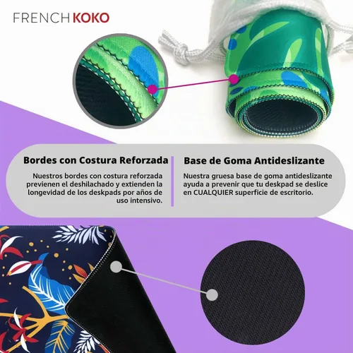 Vista 8 de French KOKO Alfombrilla de escritorio grande para mouse de 15 x 30 pulgadas, protector de escritorio floral extendido para teclado y mouse Llámame