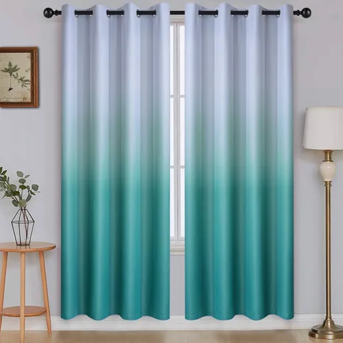 Vista 147 de SimpleHome Cortinas degradadas degradadas para oscurecer la habitación de 36 pulgadas de largo para dormitorio, con ojales y bloqueo de luz Negro