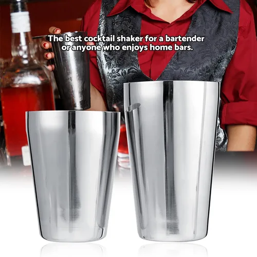 Vista 5 de Cocktail Shaker Set Bar Cocktail Tools for Mixed Drink, Stainless Steel Cocktail Shaker Set Bartender Kit(600/450ml)