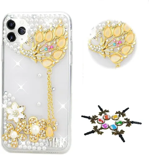 Vista 22 de Sparkle Case Compatible con Samsung Galaxy Z Flip 2 5G - Elegante - Funda 3D hecha a mano con corona brillante y labios sexy para niñas de tacón