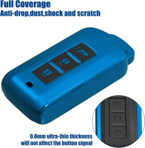 Vista 4 de ACROPIX Funda para llavero de TPU para Mitsubishi Outlander, paquete de 1, color azul