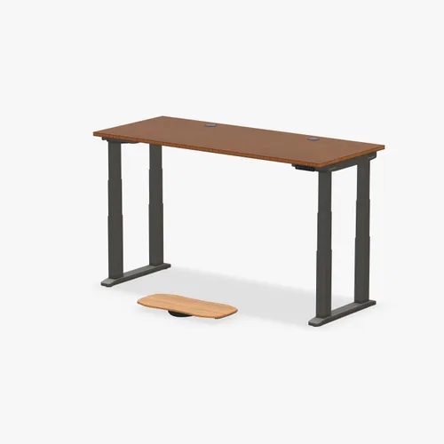 Vista 8 de UPLIFT DESK Bamboo Curve - Escritorio eléctrico de pie V2 (60 x 30 pulgadas), escritorio de pie ajustable de 4 patas, teclado avanzado, ojales