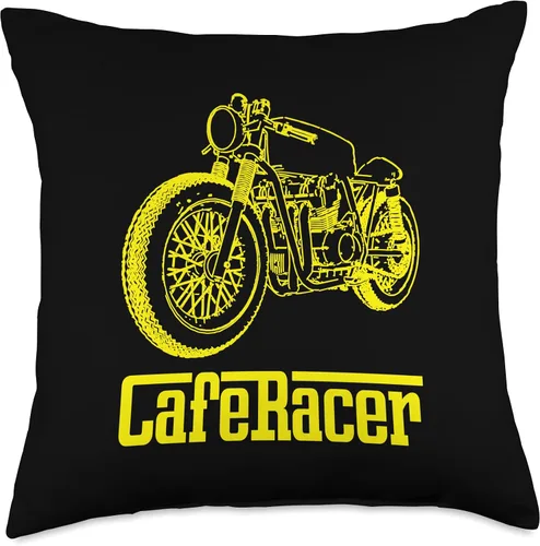 Vista 4 de American Cafe Racer Motorcycle Apparel and Merch Cafe Racer Biker - Cojín de 16 x 16 pulgadas, multicolor