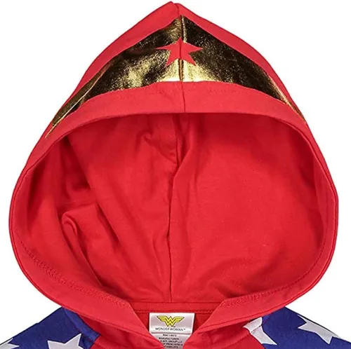 Vista 3 de DC Comics Justice League Wonder Woman - Disfraz con capucha para niñas pequeñas y grandes Blanco