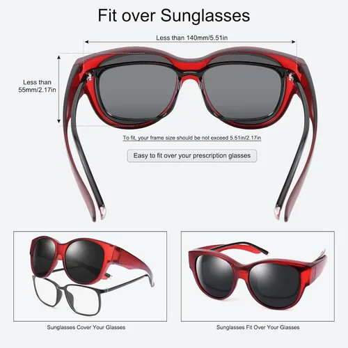 Vista 3 de Gafas de sol polarizadas para mujeres y hombres, de gran tamaño, para conducir, pescar