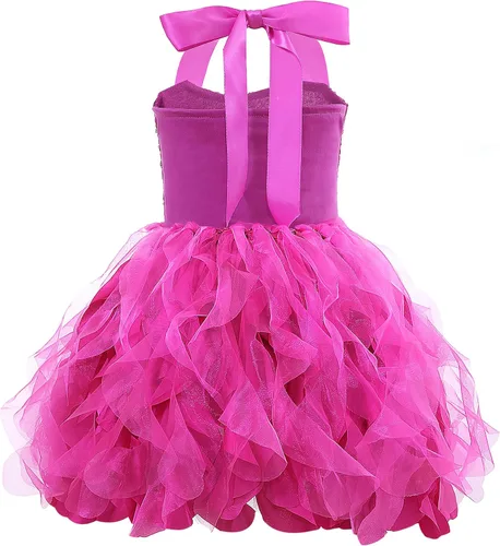 Vista 2 de Vestido tutú para niñas, traje de cumpleaños, vestido de fiesta de tul con lentejuelas brillantes para niñas, baile de graduación, tenis, concurso