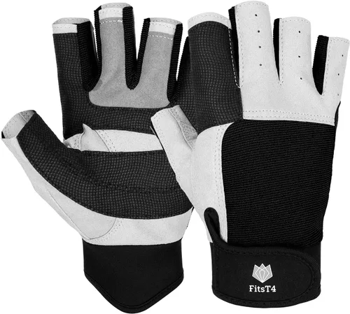 Vista 9 de FitsT4 Sports Guantes de vela de 3/4 dedos y agarre, ideales para vela, yate, remo, kayak, pesca, deportes acuáticos para hombres y mujeres