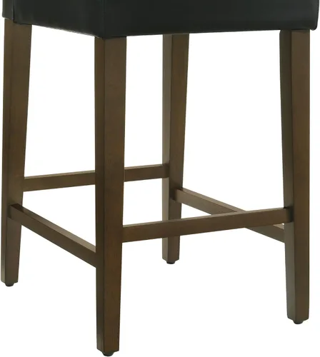 Vista 7 de CHITA Juego de 2 taburetes de bar de altura de mostrador, taburetes de bar tapizados de altura de asiento de 27 pulgadas, cuero sintético en negro
