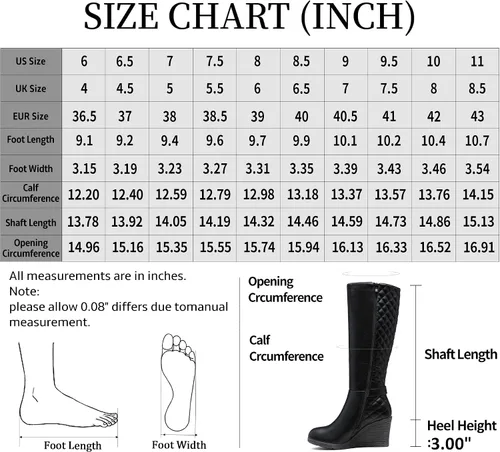 Vista 3 de Vepose Botas altas hasta la rodilla para mujer 9652 Botas de cuña con cremallera lateral