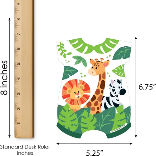 Vista 4 de Big Dot of Happiness Jungle Party Animals - Tarjetas de bingo y marcadores con imágenes - Safari Zoo Animal Baby Shower Bingo Juego de Bingo - Juego