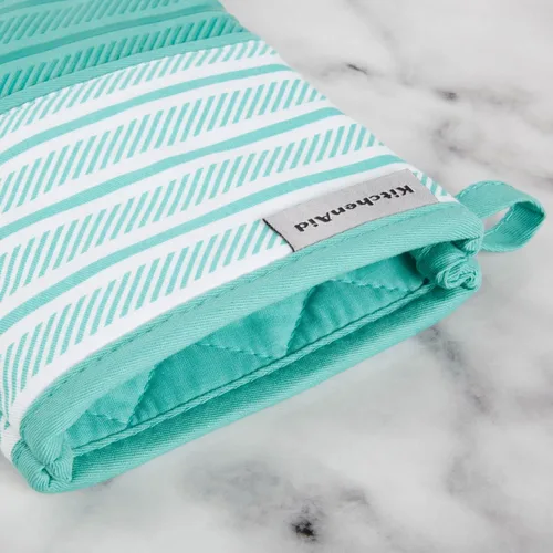 Vista 3 de KitchenAid Albany - Manoplas para horno, paquete de 2, Aqua Sky, 7 x 13 pulgadas