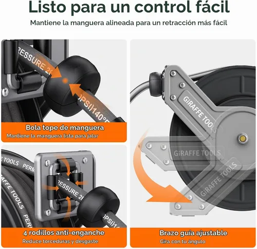 Vista 4 de Giraffe Tools Carrete de manguera para lavadora a presión con manguera