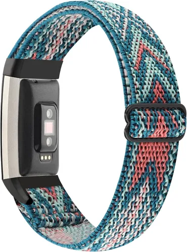 Vista 7 de YONWORTH - Banda elástica ajustable para reloj compatible con Fitbit Charge 2. Correa de nailon elástica, suave para muñecas. Pulsera deportiva