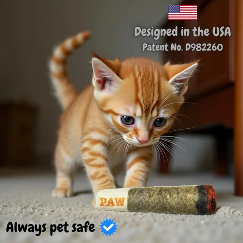 Vista 6 de Nestpark Juguete para gatos con hierba gatera Doobie - Pateador de gatitos crujiente con hierba gatera extra fuerte - Juguete interactivo divertido