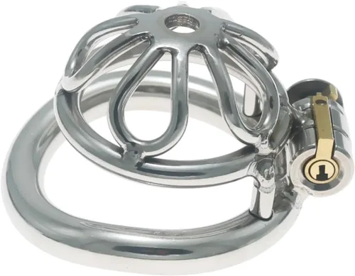 Vista 16 de Jaula de acero inoxidable para hombre con bloqueo de pene con cerradura de metal castidad dispositivo de castidad masculina jaula de polla juguetes