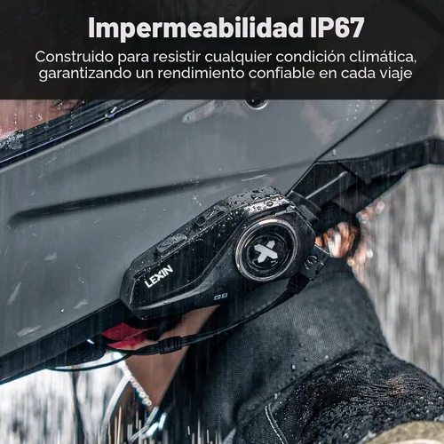 Vista 7 de Lexin G1 - Audífonos Bluetooth para motocicleta, altavoces para casco con 2 tipos de micrófonos, manos libres para llamadas/música/GPS, audífonos