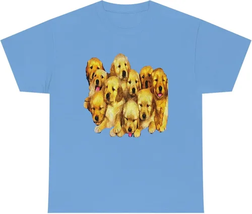 Vista 5 de Golden Retriever Puppies - Unisex Heavy Cotton Tee