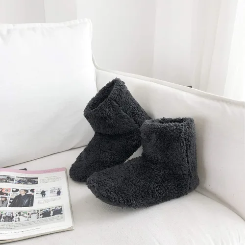 Vista 4 de mianshe Pantuflas tipo botín mullido para mujer y hombre con espuma viscoelástica