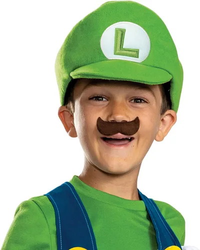 Vista 3 de Disfraz de Nintendo Super Mario Bros, con licencia oficial de Super Mario Bros. Disfraz y accesorios para niños Luigi