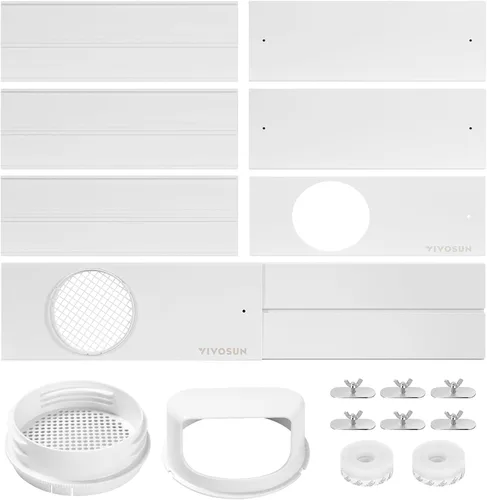 Vista 8 de VIVOSUN Kit de ventilación portátil de puerta corrediza de CA, longitud ajustable de 16.9"/21.2"-88.6", se adapta a mangueras de escape de 5.1