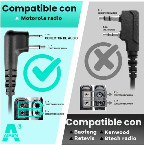 Vista 2 de Walkie Talkie auricular con micrófono para radio Motorola