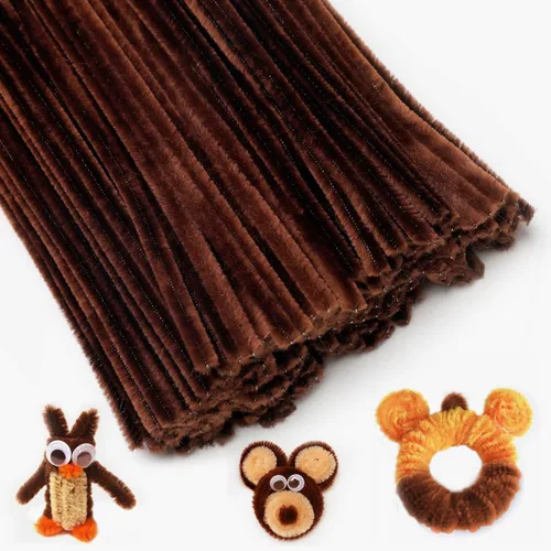 Vista 9 de IOOLEEM Limpiadores de tubería negros, tallos de chenilla para manualidades DIY y decoraciones de fiesta, suministros para arte y manualidades.