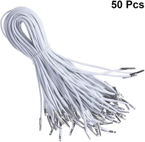 Vista 2 de 50 cuerdas elásticas de púas elásticas para coser, bandas elásticas con púas para hacer manualidades, bandas elásticas de costura (blanco)