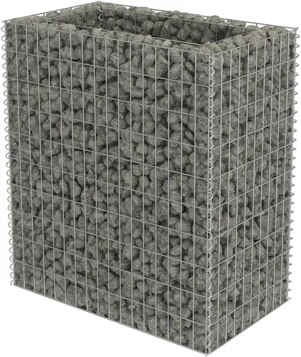 Vista 2 de Gabion cama elevada, cestas de gaviones, camas de jardín galvanizadas, gaviones, pared de gaviones, alta capacidad de carga, acero galvanizado 35.4