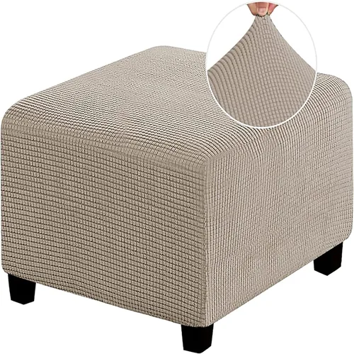 Vista 19 de Funda otomana de alta elasticidad, fundas protectoras de terciopelo elástico para reposapiés, lavable, resistente a la suciedad, con parte inferior