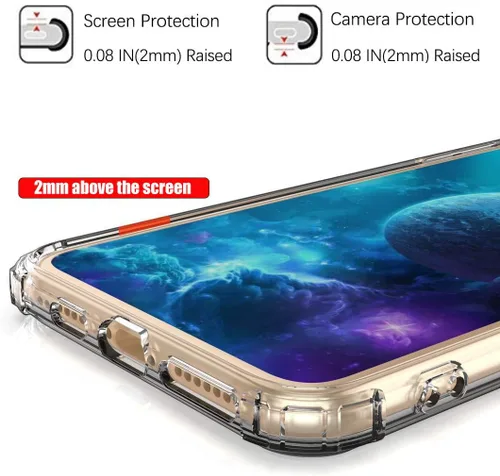 Vista 5 de Samsung Galaxy A14 5G - Funda para teléfono celular, diseño de flores de mariposa azul, a prueba de golpes, TPU con bordes elevados, compatible