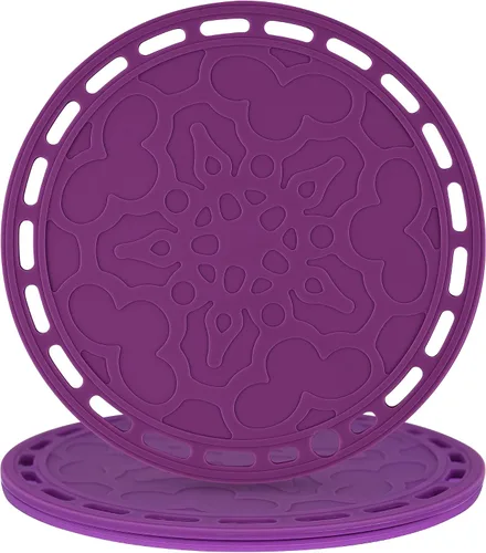 Vista 12 de Salvamanteles de silicona grandes y redondos de silicona para platos calientes y ollas calientes, almohadillas calientes para encimeras, mesas